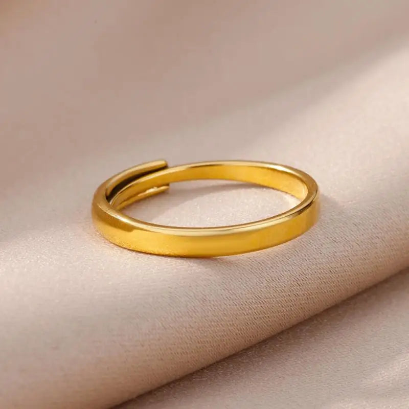 Stainless Steel Ring for Women Men Jewelry Accessories Vintage Couple Ring Simple Adjustable Open Love Ring Waterproof Jewelry