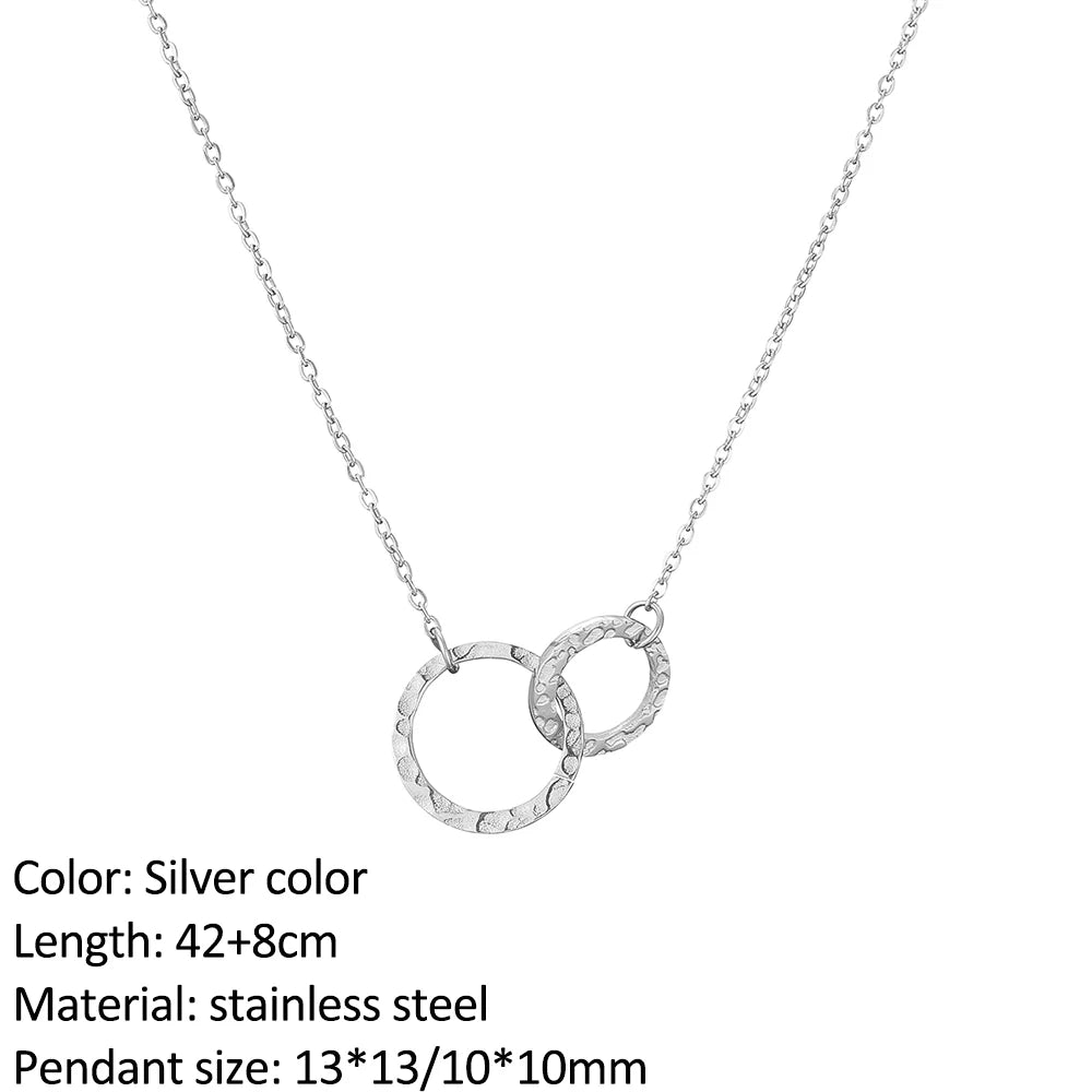 SUNIBI Fashion Stainless Steel Necklace for Woman Personality Infinity Cross Pendant Gold Color Necklaces on Neck Women Jewelry