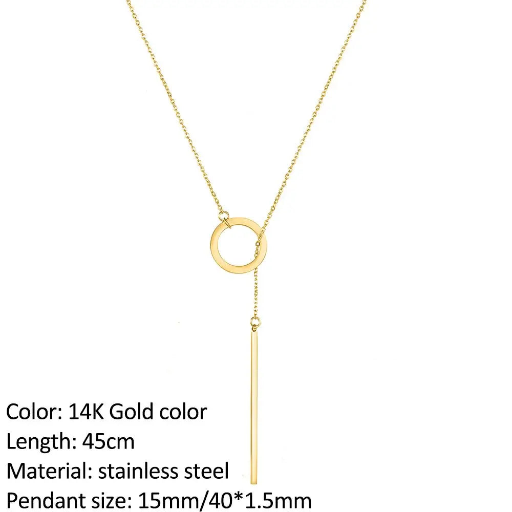 SUNIBI Fashion Stainless Steel Necklace for Woman Personality Infinity Cross Pendant Gold Color Necklaces on Neck Women Jewelry