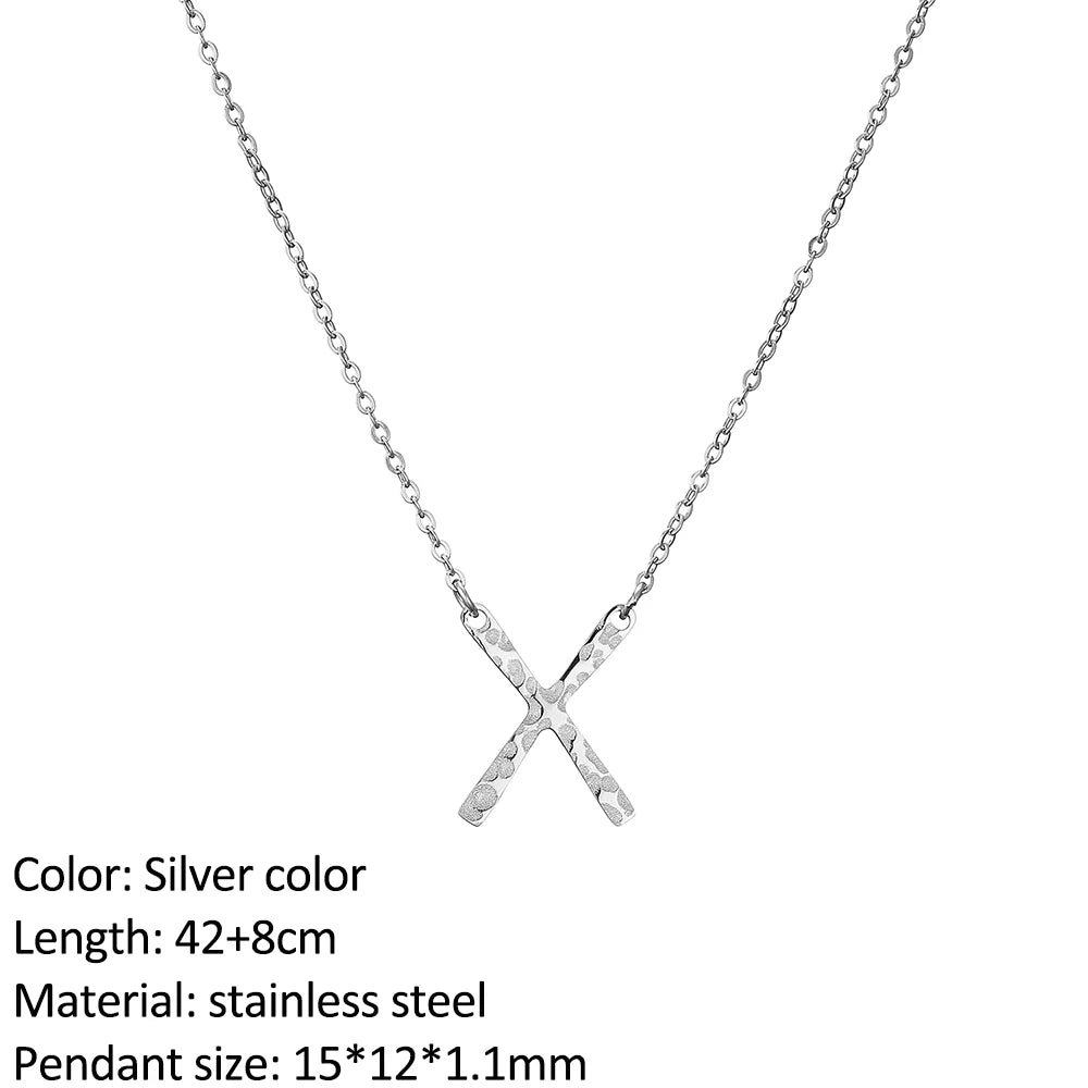 SUNIBI Fashion Stainless Steel Necklace for Woman Personality Infinity Cross Pendant Gold Color Necklaces on Neck Women Jewelry