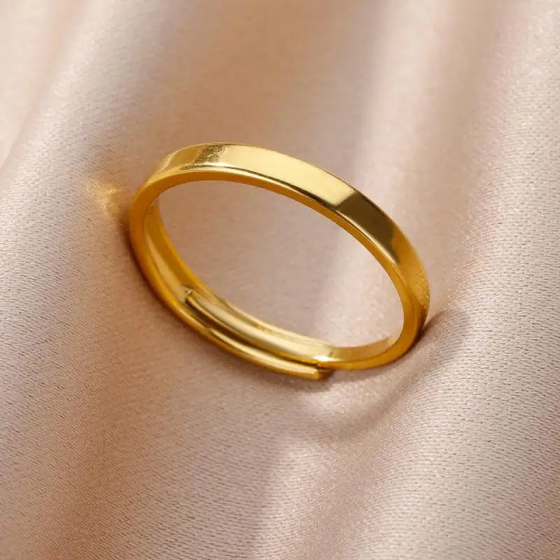 Stainless Steel Ring for Women Men Jewelry Accessories Vintage Couple Ring Simple Adjustable Open Love Ring Waterproof Jewelry