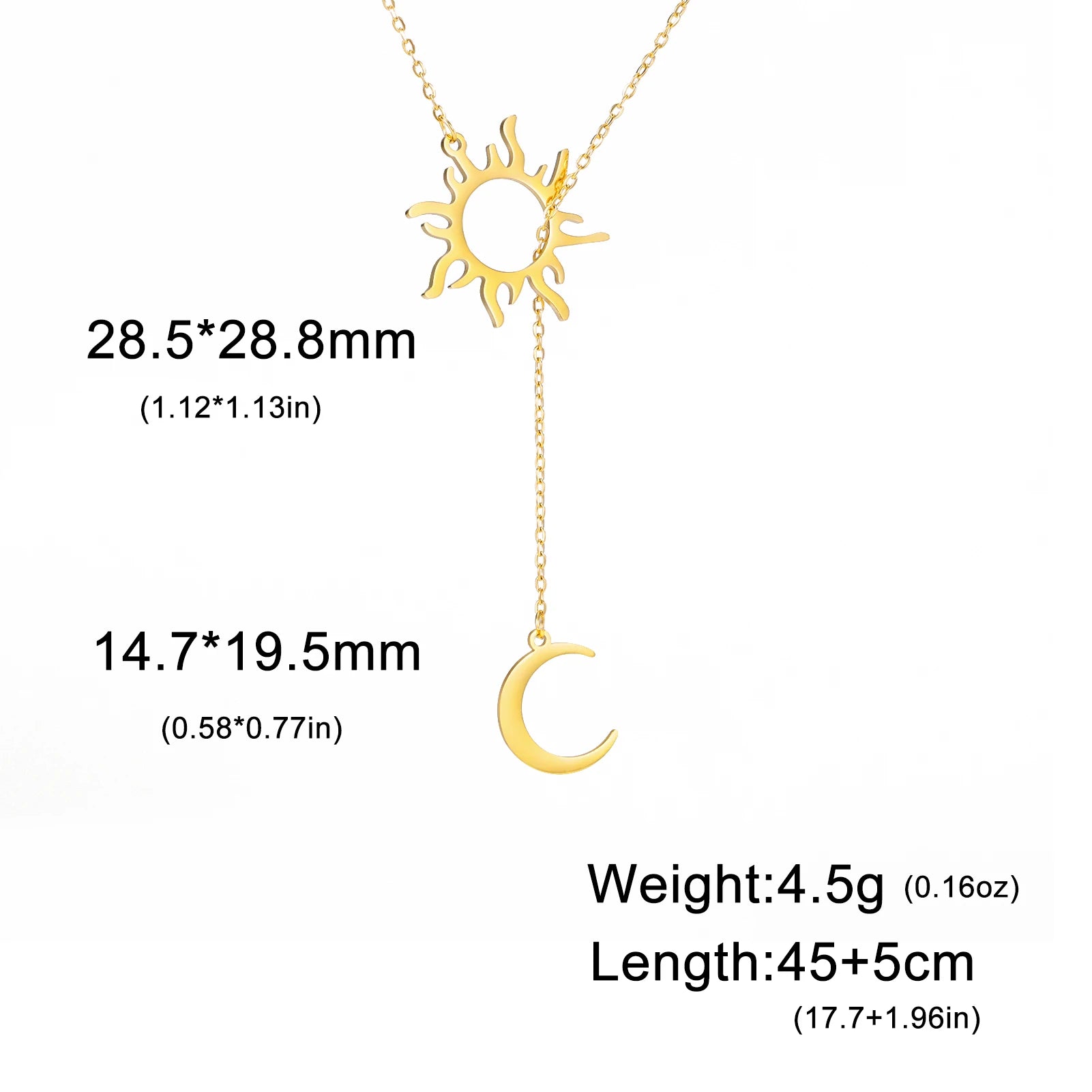 Lucktune Sun Moon Pendant Clavicle Chain Necklace Stainless Steel Bohemian Choker Necklace for Women Fashion New In Jewelry Gift