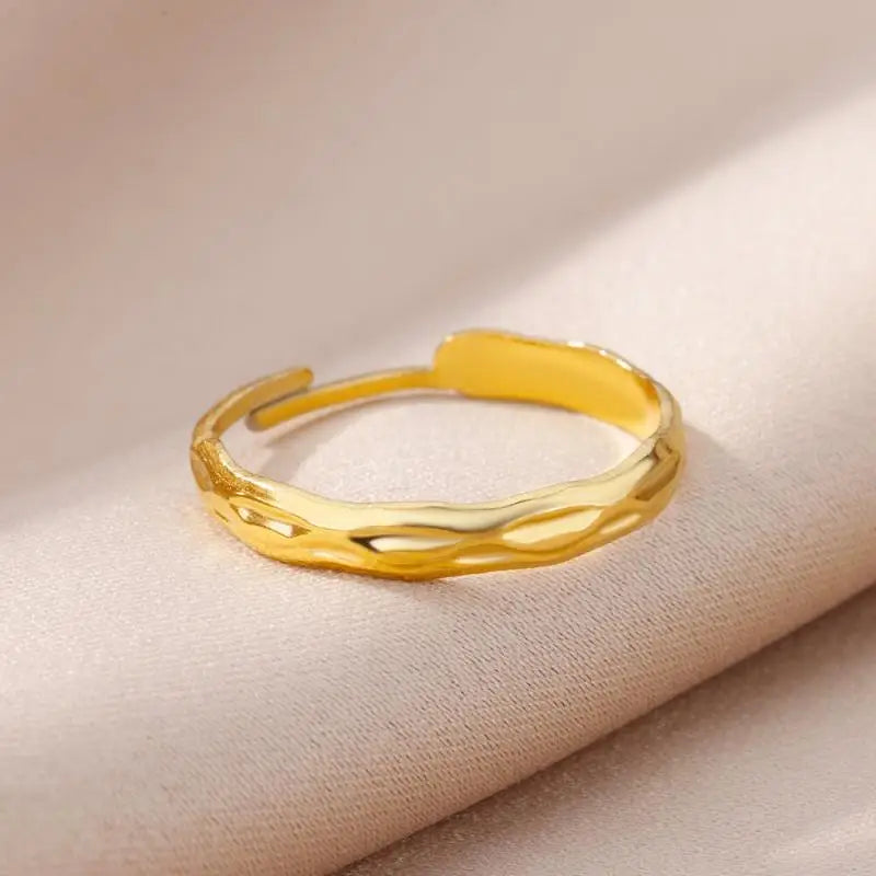 Stainless Steel Ring for Women Men Jewelry Accessories Vintage Couple Ring Simple Adjustable Open Love Ring Waterproof Jewelry
