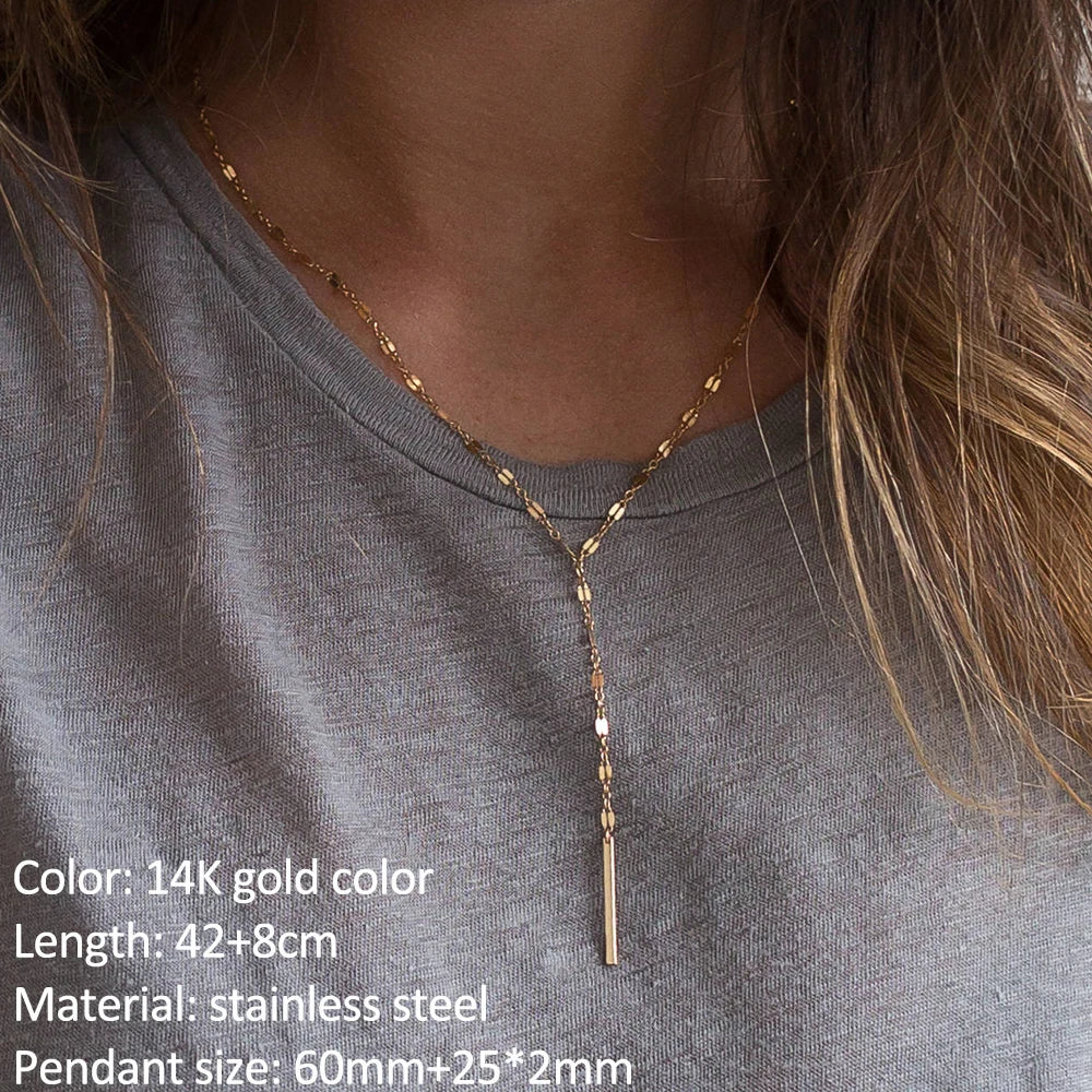 SUNIBI Fashion Stainless Steel Necklace for Woman Personality Infinity Cross Pendant Gold Color Necklaces on Neck Women Jewelry
